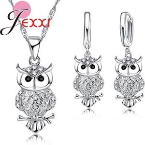 2/$16- SET- Silvertone Owl Necklace and Earrings